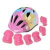 Adjustable Bike Helmet Set with Knee Pads Elbow Pads Wrist Guards Kid Roller Skating Protective Gear for Girls and Boys 24BD