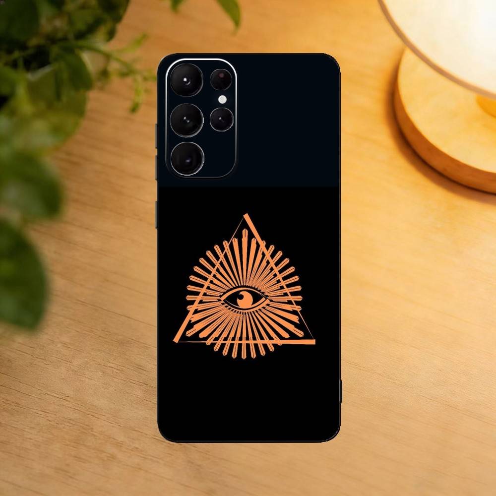 Чехол для телефона с символом масонства для Samsung S25,24,23,22,30,21,10,9,Ultra,Plus,Lite Мягкий черный чехол