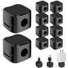 TokTech Cable Holders, Spring-Loaded Cable Clips, Pack of 10, Cord Clips for Wiring and Cable Management, Strong Adhesive, One-Handed Operation,