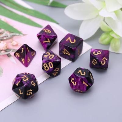 26/7 шт. акриловые игральные кости, цифровые игральные кости, черные, фиолетовые, золотые очки D4 D6 D8 D10 D12 D20 KTV, бар, ночной клуб, развлекательные инструменты, игрушки для взрослых