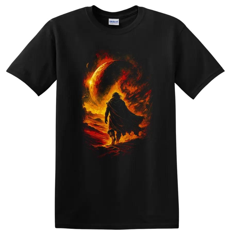One Above All Epic Cosmic Fantasy T Shirt Full of Eyes Burning Planet Dark Tee
