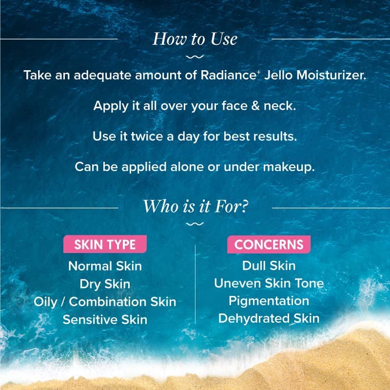 Aqualogica Radiance+ Jello Moisturizer Gel 50G Pack Of 1 For Bright Radiant Hydrated Skin