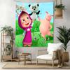 Masha Bear Wall Decor Tapestry Art For Pet Memorial Birthdaywedding Party Backdrop Family Gift