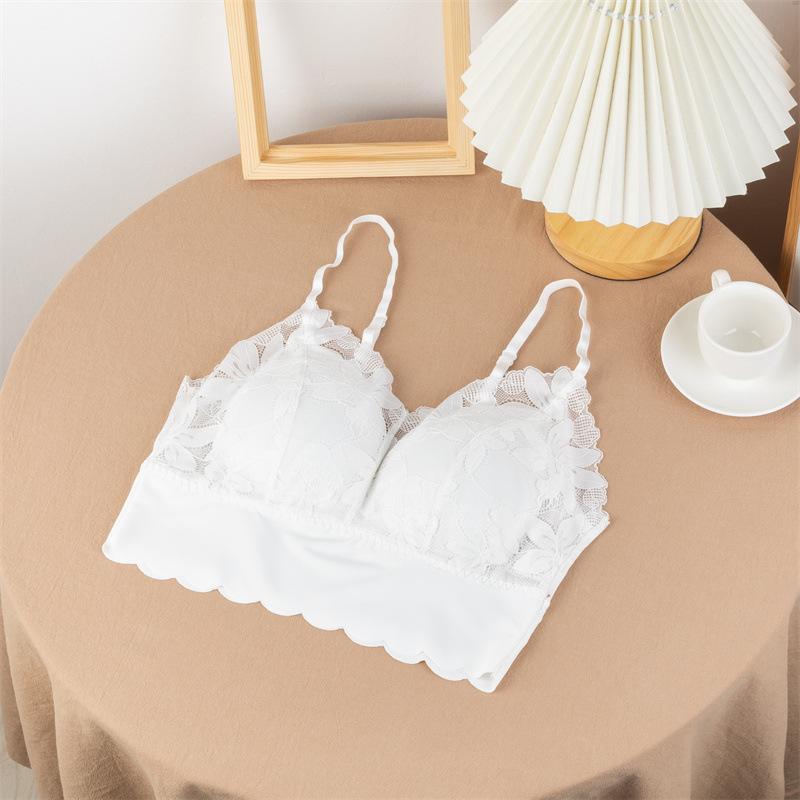 Кружевная майка с фиксированной чашкой для женской внутренней и верхней одежды, облегающий многоцветный сексуальный бюстгальтер с универсальными ремешками