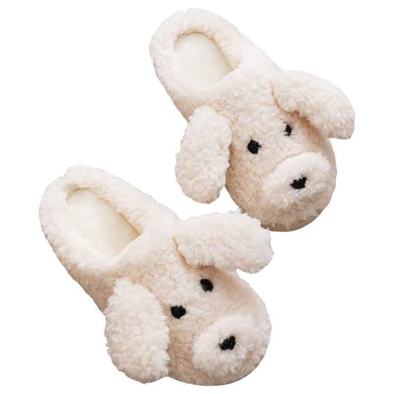 Милые женские нескользящие плюшевые хлопковые тапочки - уютная домашняя обувь для осени и зимы