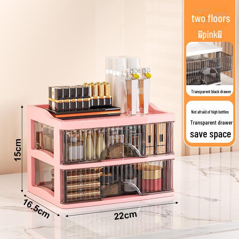 Черная роскошная многослойная коробка для хранения косметики и прозрачный шкаф с ящиками