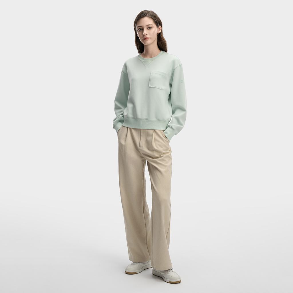 Fila Белые Классические Модные Простые Расслабленные Удобные Универсальные Прямые Тканые Повседневные Брюки Женские низы Кремовый F11W613802FBG