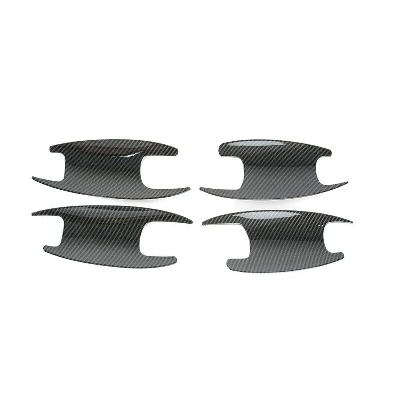 Car Door Handle Bowl Panel Cover Trim Carbon Fiber Pattern Decals For Mercedes Benz E Class W213 2016-2018 Exterior Accessories