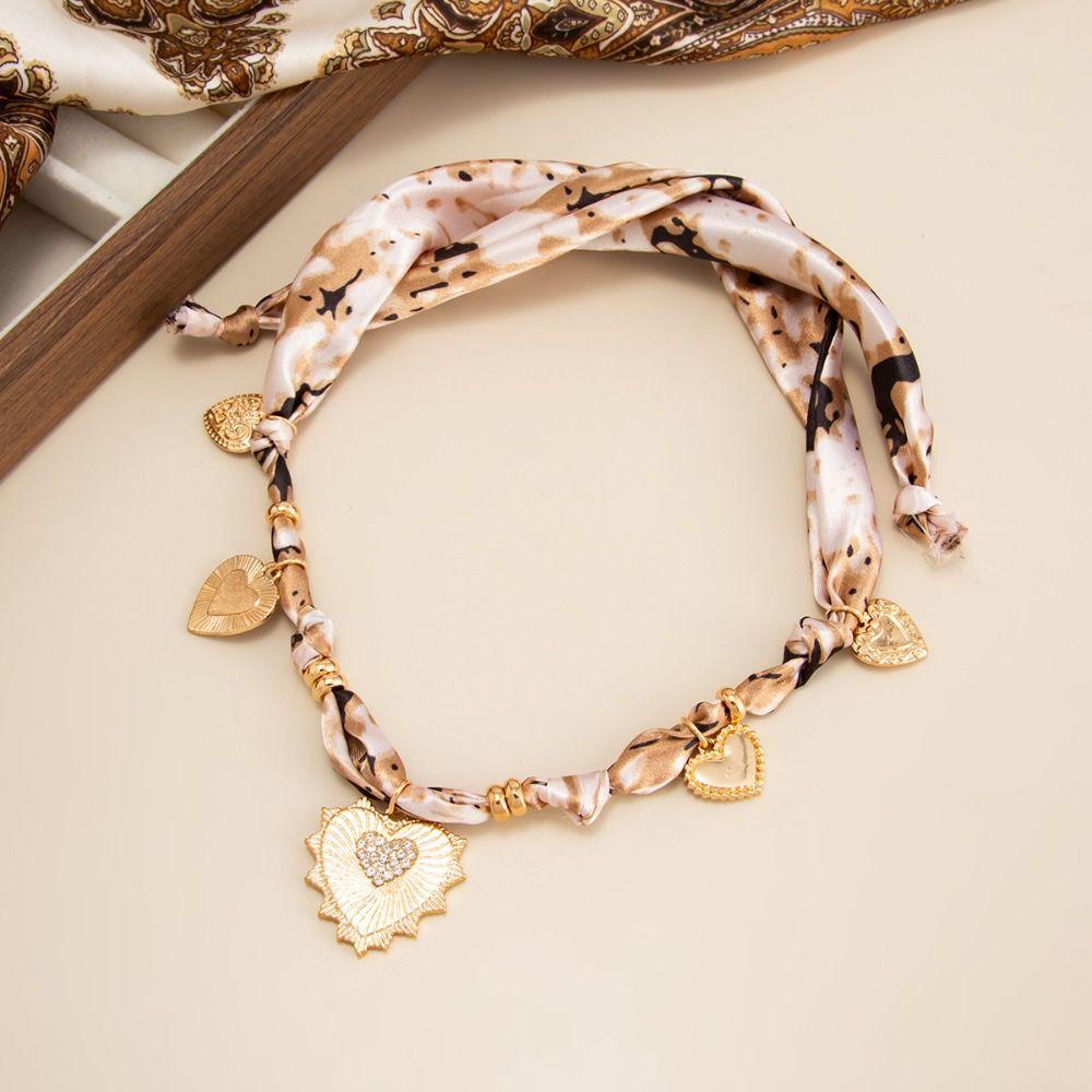 Leopard Print Conch Starfish Necklace Seashell Beads Chain Choker Scarf Necklace Gold Jewelry