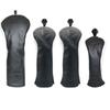 CRAFTSMAN Golf Wood Cover Head Cover Set of 4 12 Golf Tees for Tag Club Cover Three Piece Design Black (1ffx) Driver/Fairway Wood/Utility (Number
