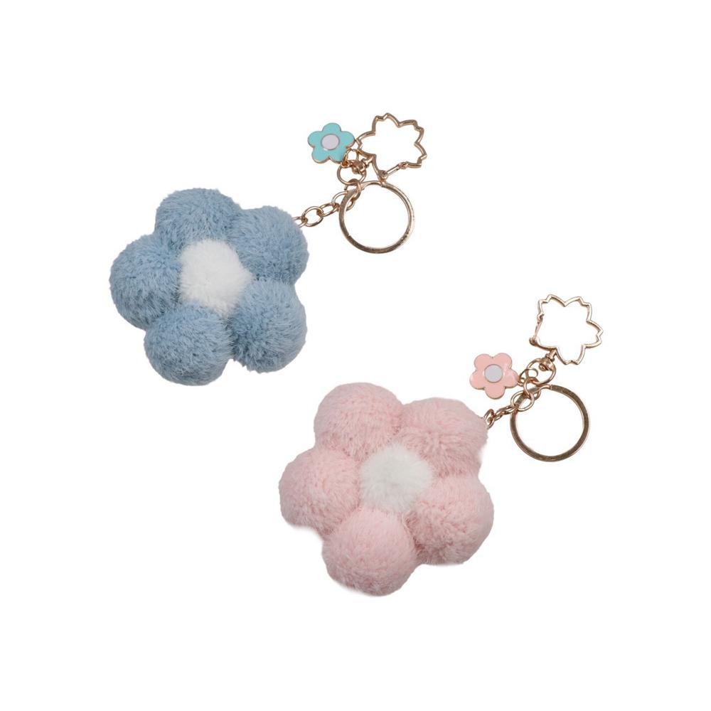 Chain Plushball Bag Pendant Backpack Charms Cartoon Plush Pendant Stuff Plush Toy Flower Keychain