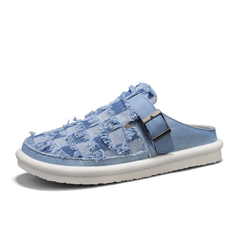 Мужские Модные Повседневные Шлепанцы Летние Уличные Дышащие Обувь для Ходьбы Внутренние Легкие Мягкие С одной Ремешком Домашние Туфли Новые