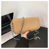 PU Solid Color Small Square Bag Women New Fashion Chain Crossbody Bag Versatile Casual Fashionable One Shoulder Bag