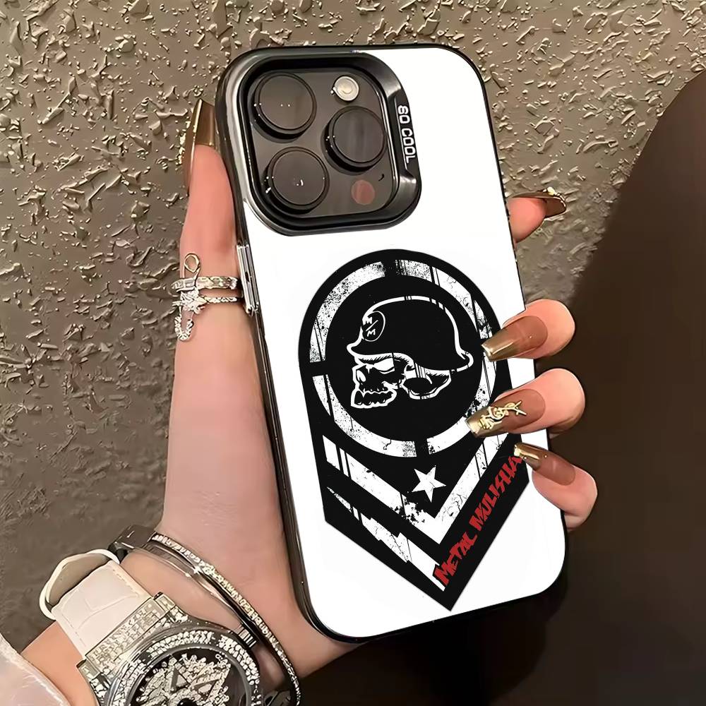 M-Motocross M-Metal Mulisha Phone Case For iPhone 17,16,15,14,13,12,11 Plus,Pro Max,XS,Colored silver phone case