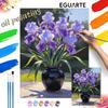 Набор для цифровой живописи маслом ручной работы DIY painting домашний декор картина с изображением фиолетовых ирисов в вазе цветочный арт настенный декор