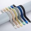 10MM Width Watch Chain Style Men's Man Bracelet For Men Women Luxury Gold Color Stainless Steel Mannen Armband On Hand Wrist Arm Jewelry
