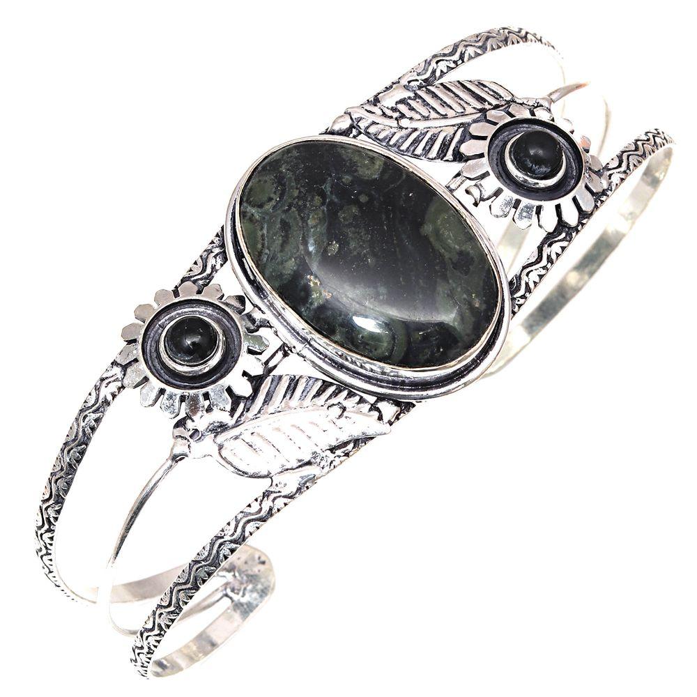 Star Galaxy Gemstone Antique Silver Jewelry Cuff Bracelets 7''Adjustable