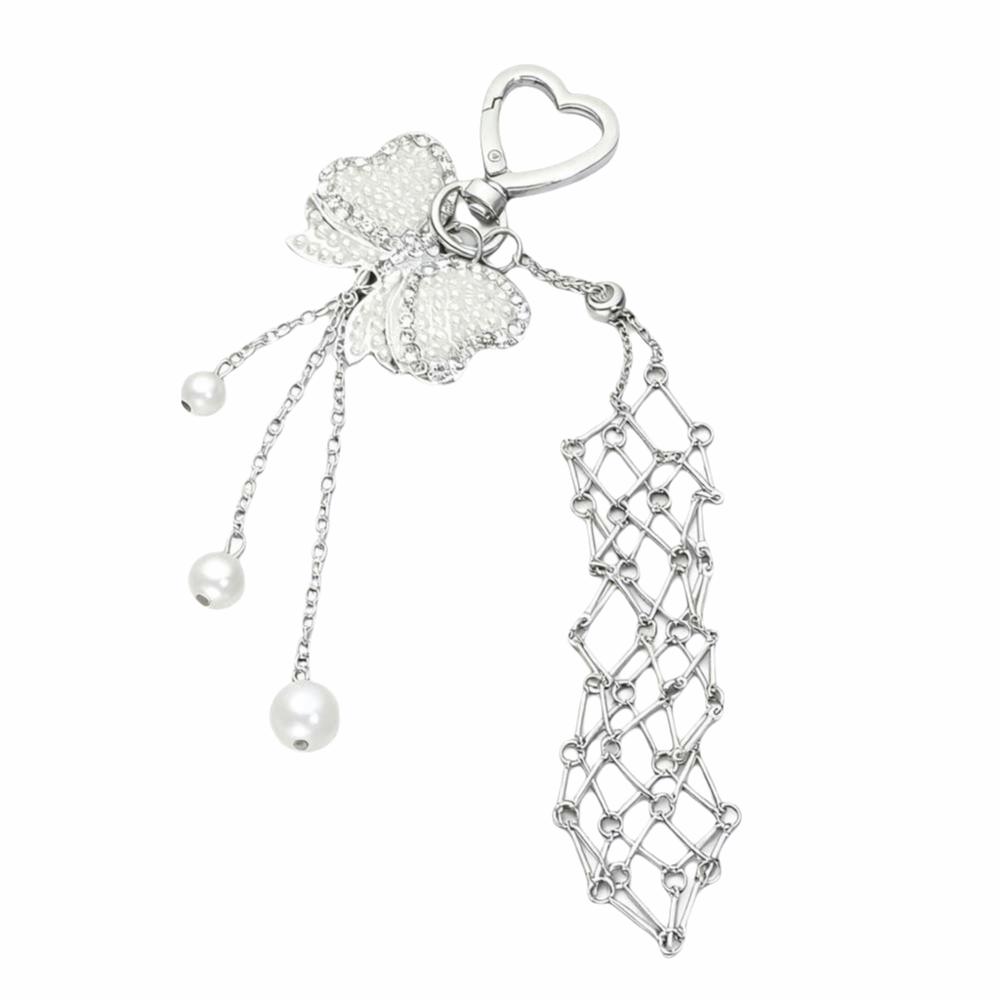 Mini Net Pocket Lipstick Bag Keychain Cherry Lipstick Cover Key Ring Outdoor