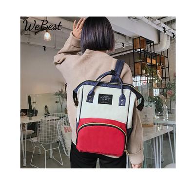 Новый модный рюкзак для мамы Color Block, большая вместимость, сумка для подгузников, термосумка для бутылочек, дорожный рюкзак