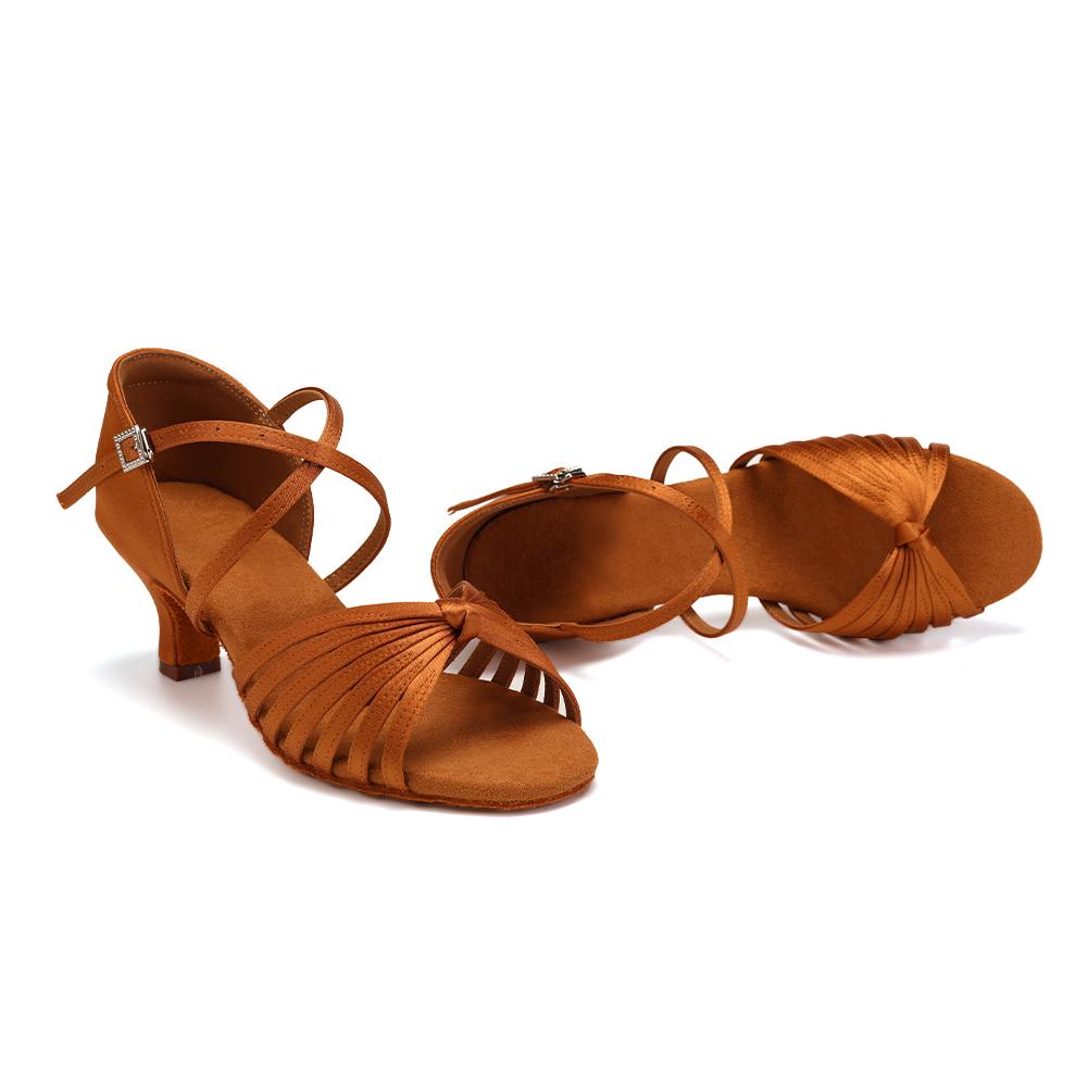 Атласные туфли для латиноамериканских танцев для женщин и девочек, с мягкой подошвой, для дам, танго, сальсы, бальных танцев, для вечеринок, для помещений, на каблуке 5,5 см