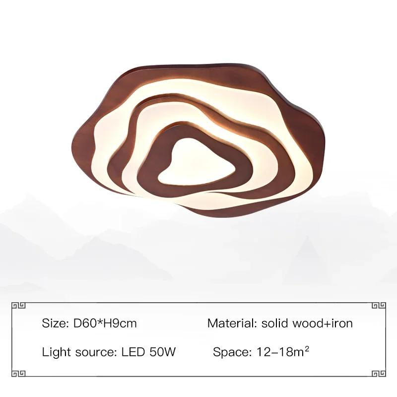 Минималистский светодиодный потолочный светильник из дерева для гостиной, спальни, шале, столовой, кухни, потолочная люстра с дистанционным управлением