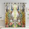 Peacock Flower Curtains For The Bedroom Animal Drapes In Living Room Curtin For Window Home Decor High Shading (70 %-90 %)2 Panel