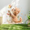 Милый Оранжевый Кот с Бабочкой, Съемные Водонепроницаемые Настенные Наклейки, Самоклеящийся Декор для Детской Комнаты, Спальни