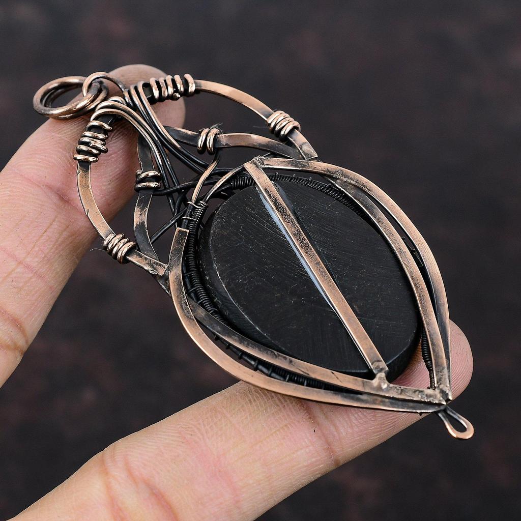 Abalone Shell Pendant Copper Wire Wrapped Pendant Handmade Designer Pendant Abalone Shell Jewelry Gemstone Pendant Copper Jewelry For Gift