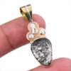 Натуральный черный рутил 925 пробы цельное стерлинговое серебро двухцветный подарочный кулон 1,75" i8P48