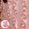 2M 20LEDs Cherry Blossom String Light Garland Artificial Flower Vines Fairy Lights for Bedroom Wedding Party Holiday Decoration