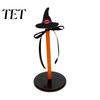 Cute Bat Witch Hat Decor Halloween Paper Towel Roll Holder, Ghost/Pumpkin/Witch's Hat/Bat Decor, Decorative Holiday Dispenser Durable Wood Standing