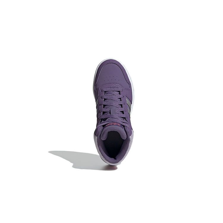 Adidas Детские кроссовки Neo Hoops 2.0 Mid Дышащие Ретро Баскетбольные Кроссовки Фиолетовые EH0170