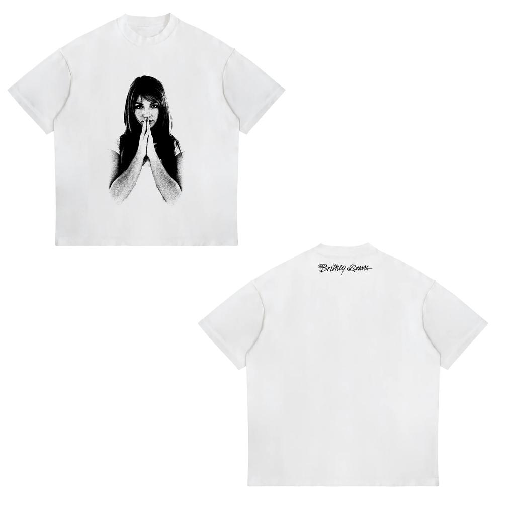 Britney Spears Album Music Print T Shirts Fashion Casual Summer Oversized T Shirt Cotton Short Sleeve Harajuku Tees Streetwear