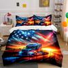 American Flag Truck Bedding Set Bedding Duvet Cover Set Duvet Cover Pillowcases (1 * Duvet Cover 2 * Pillowcases, without duvet insert)