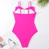 New Sexy One-piece Swimsuit Women Solid Color Bow Mesh Skirt Swimsuit Set