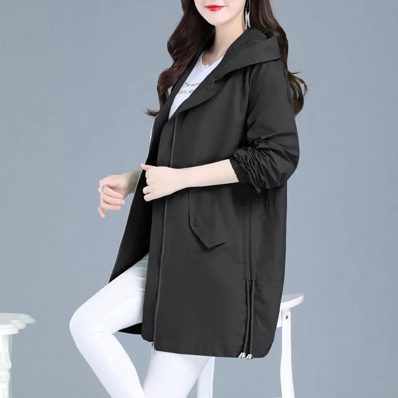 Весенняя модная повседневная тонкая женская куртка средней длины