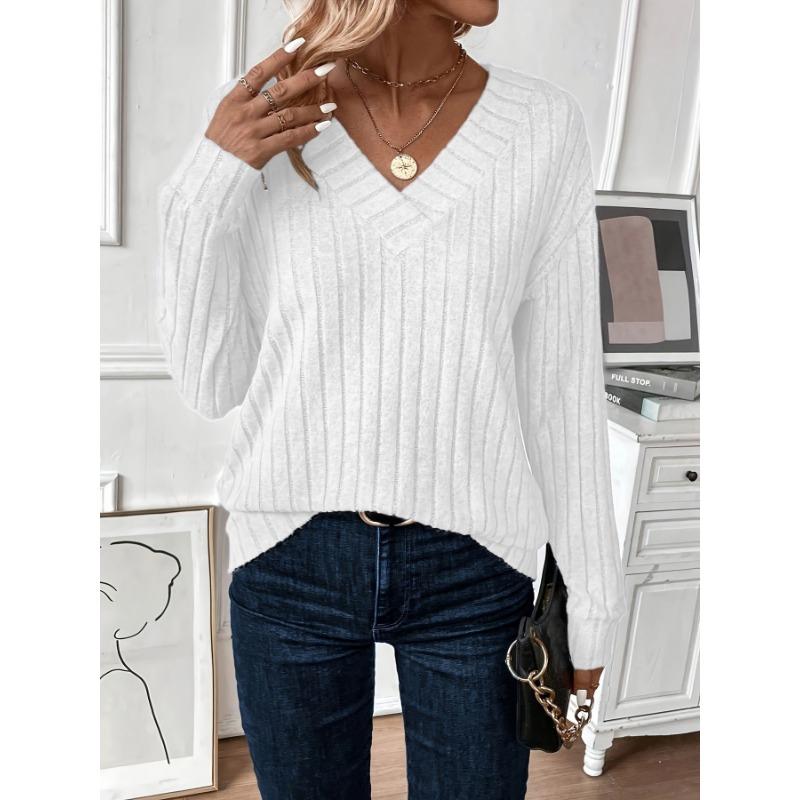 DAFIFY Женские модные повседневные весенне-осенние однотонные блузки и рубашки с v-образным вырезом и длинным рукавом с принтом