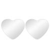 2Pcs Heart Shape Frameless Car Rearview Mirror Set Adjustable Wide Angle Blind Spot HD Safety Glass Reverse Assistance Mirror