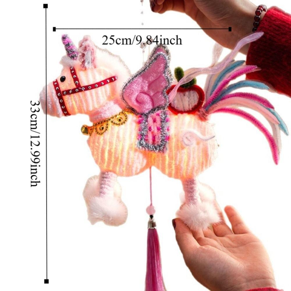 Handmade Luminous Horse Lantern DIY Material Kit Spring Festival Lantern  Living Room Decor
