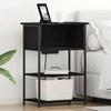 Nightstand Black Oak Look 55 x 31 x 76 cm Engineered Wood