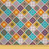Outdoor Dekostoffe Oxford - Motiv Bunt Orientalisch Kariert I Dr058