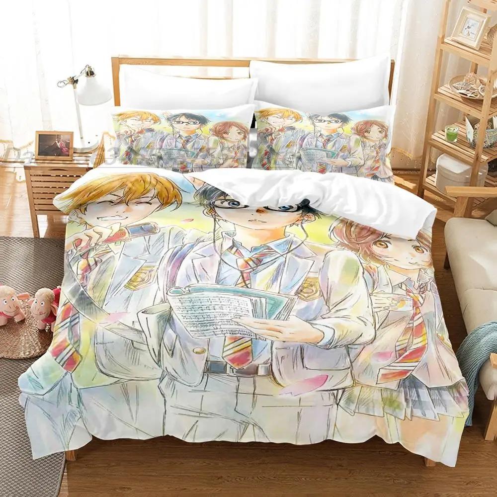 Ваш комплект постельного белья Lie In April Single Twin Full Queen King Size Bed Set Teenager Bedroom Duvetcover Sets 3D roupa de cama ca