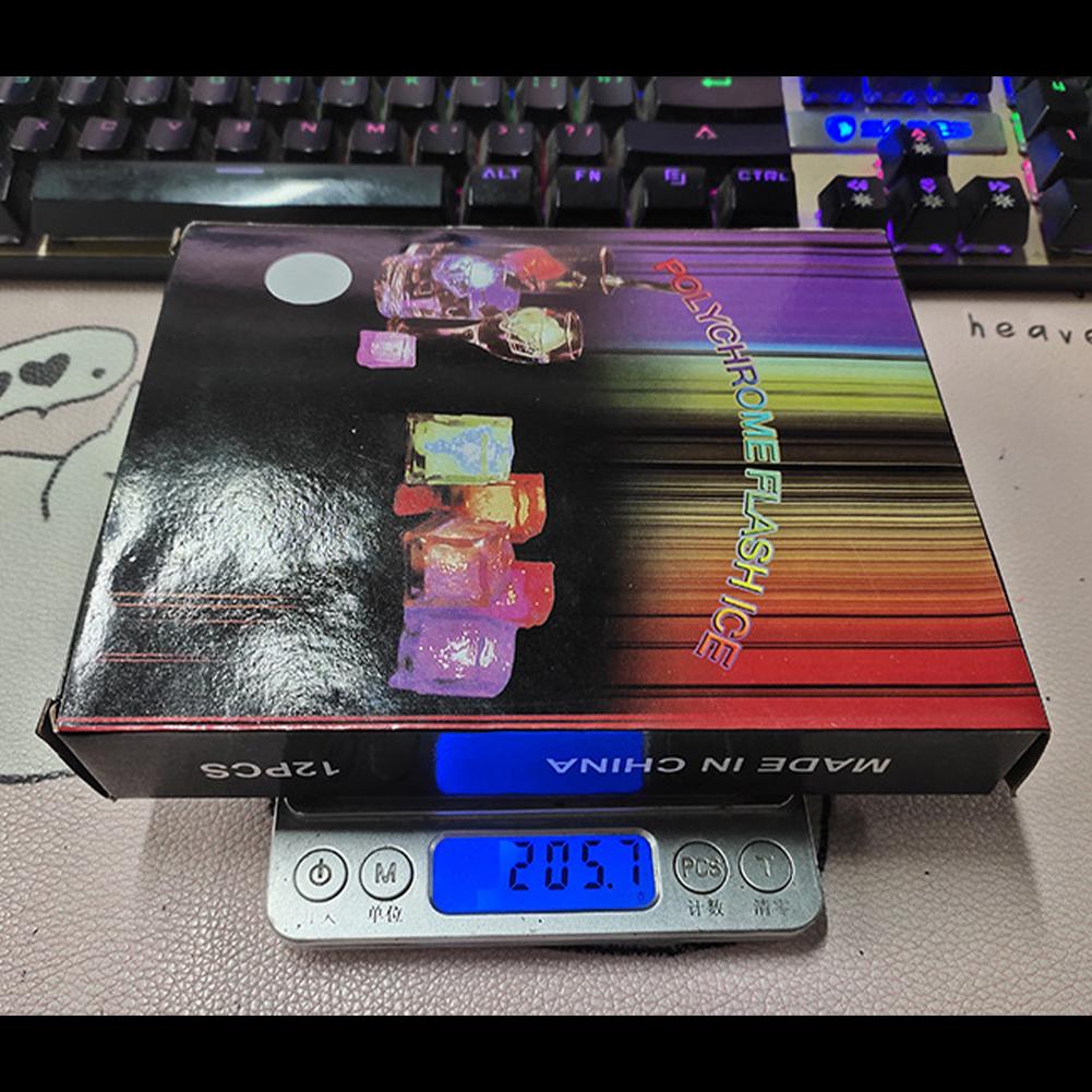 12pcs LED Light Up Ice Cubes, Waterproof Colorful Glowing Ice Cubes For Drinks, Flashing In The Dark Ice Cube For Club Bar Party Decoration