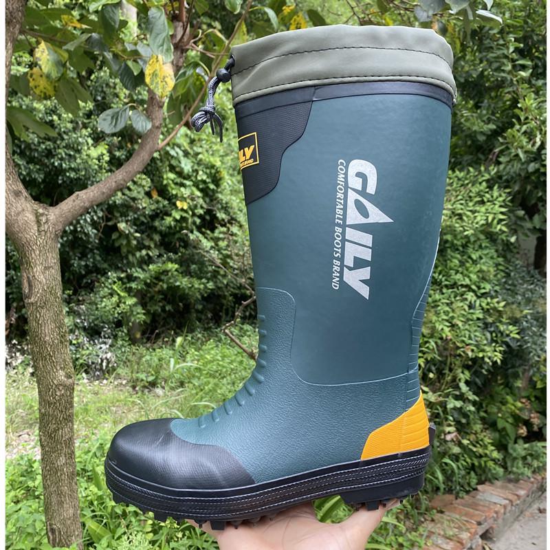 Мужские нескользящие высокие водонепроницаемые резиновые дождевые сапоги с металлическими гвоздями - Дышащая мода для рыбалки