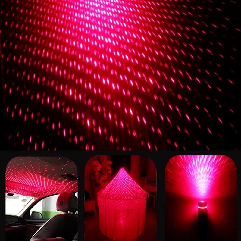 USB Decorative Lamp Adjustable Car Interior Decor Mini LED Roof Star Night Light Projector Atmosphere Galaxy Lamp