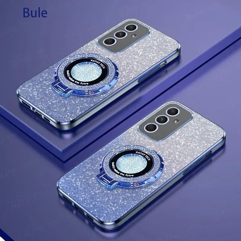 Роскошный чехол для телефона с магнитным держателем для Samsung Galaxy A54 A32 A24 A14 A13 A23 A33 A53 A73 A32 A52S A52 A72, силиконовый чехол
