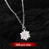 Sterling Silver Snowflake Diamond Necklace - High-End Clavicle Chain with Niche Design Pendant Choker
