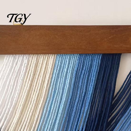 Bohemian Living Room Decoration Boho Wall Hanging Tapestry, Handwoven Cotton Rope Tapestry with Wood Rod, Decor Minimalist Gradient for Bedroom