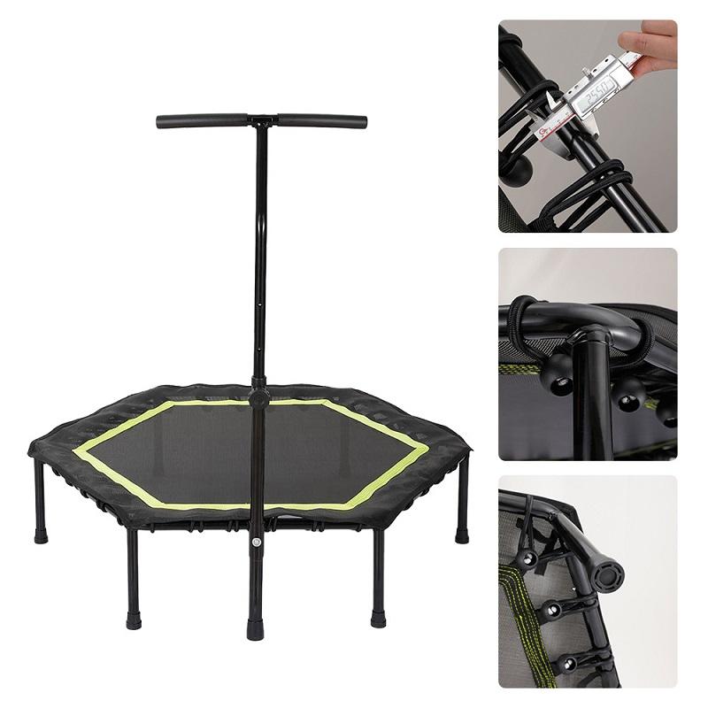 40-дюймовый батут для фитнеса с регулируемой ручкой, бесшумный батут, банджи-отбойник для детей и взрослых, прыжки, кардио-тренировки