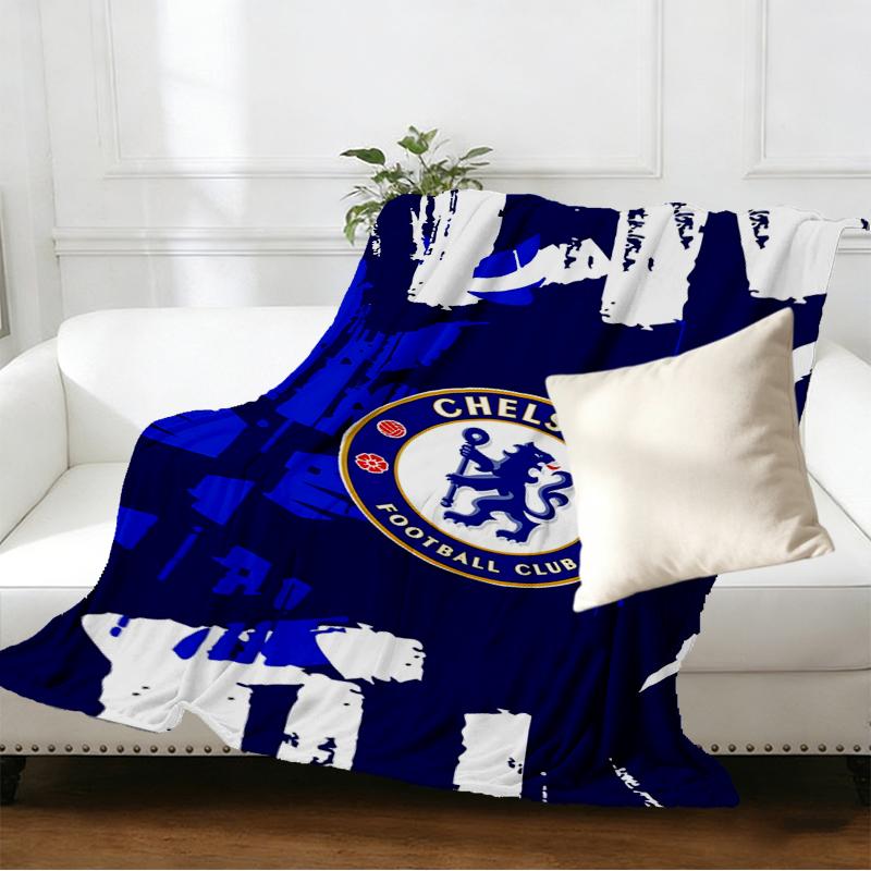 Плед Chelsea F.C. - Мягкий и Удобный, для Спальни, Путешествий, Дивана, Домашнего Декора - Подарок на День Рождения, Рождество для Друга